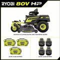 80V HP Brushless 54 In. Battery Electric Cordless Zero Turn Riding Mower (3) 80V Batteries (4) 40V Batteries and Charger
