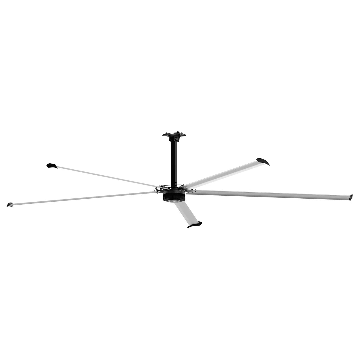24FT HVLS Industrial Ceiling Fan 220V 1-Phase - Energy Efficient Large Area Air Circulation Fan for Warehouses & Factories, 24FT1PH
