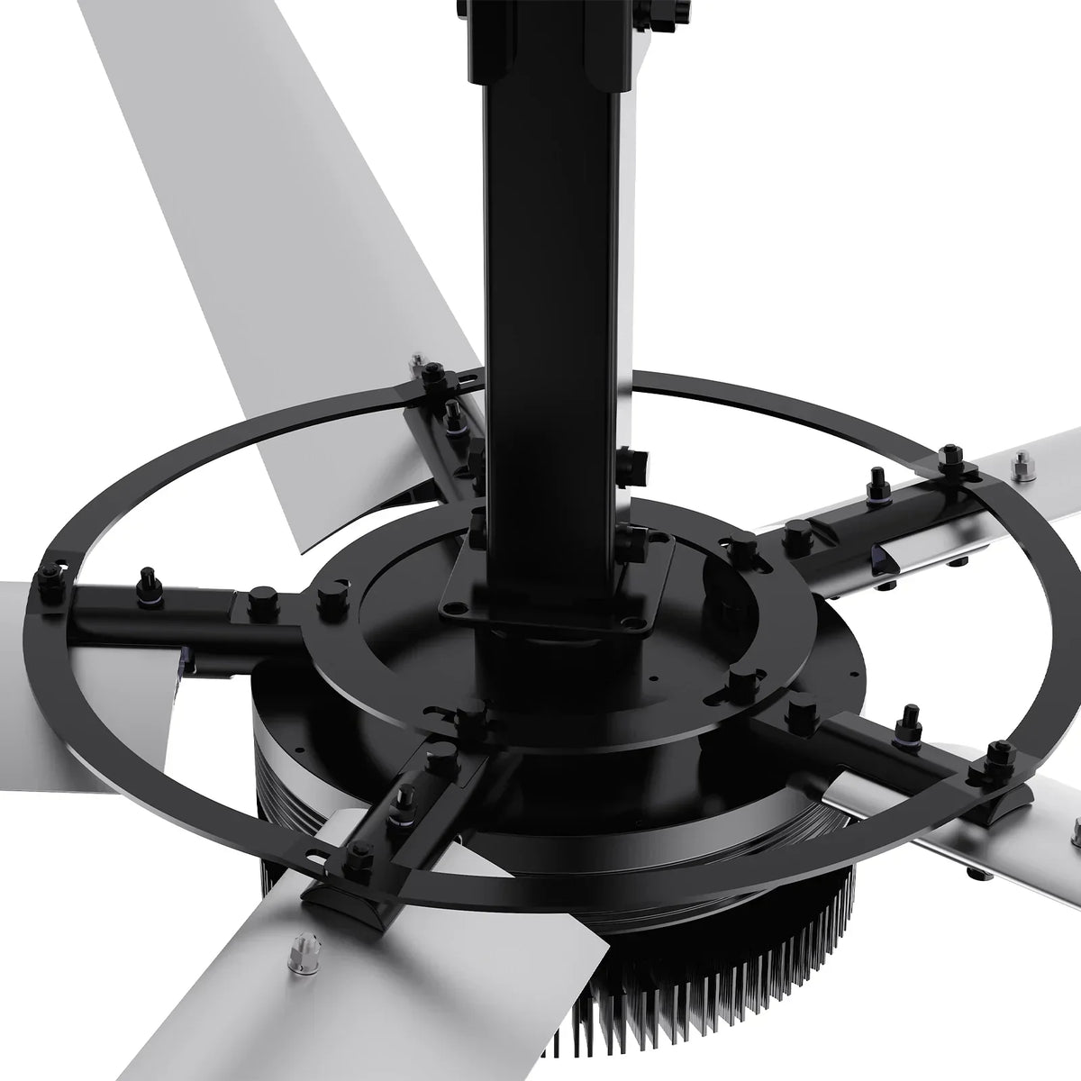 24FT HVLS Industrial Ceiling Fan 220V 1-Phase - Energy Efficient Large Area Air Circulation Fan for Warehouses & Factories, 24FT1PH