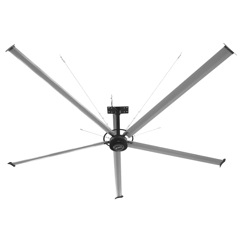 24FT HVLS Industrial Ceiling Fan 220V 1-Phase - Energy Efficient Large Area Air Circulation Fan for Warehouses & Factories, 24FT1PH