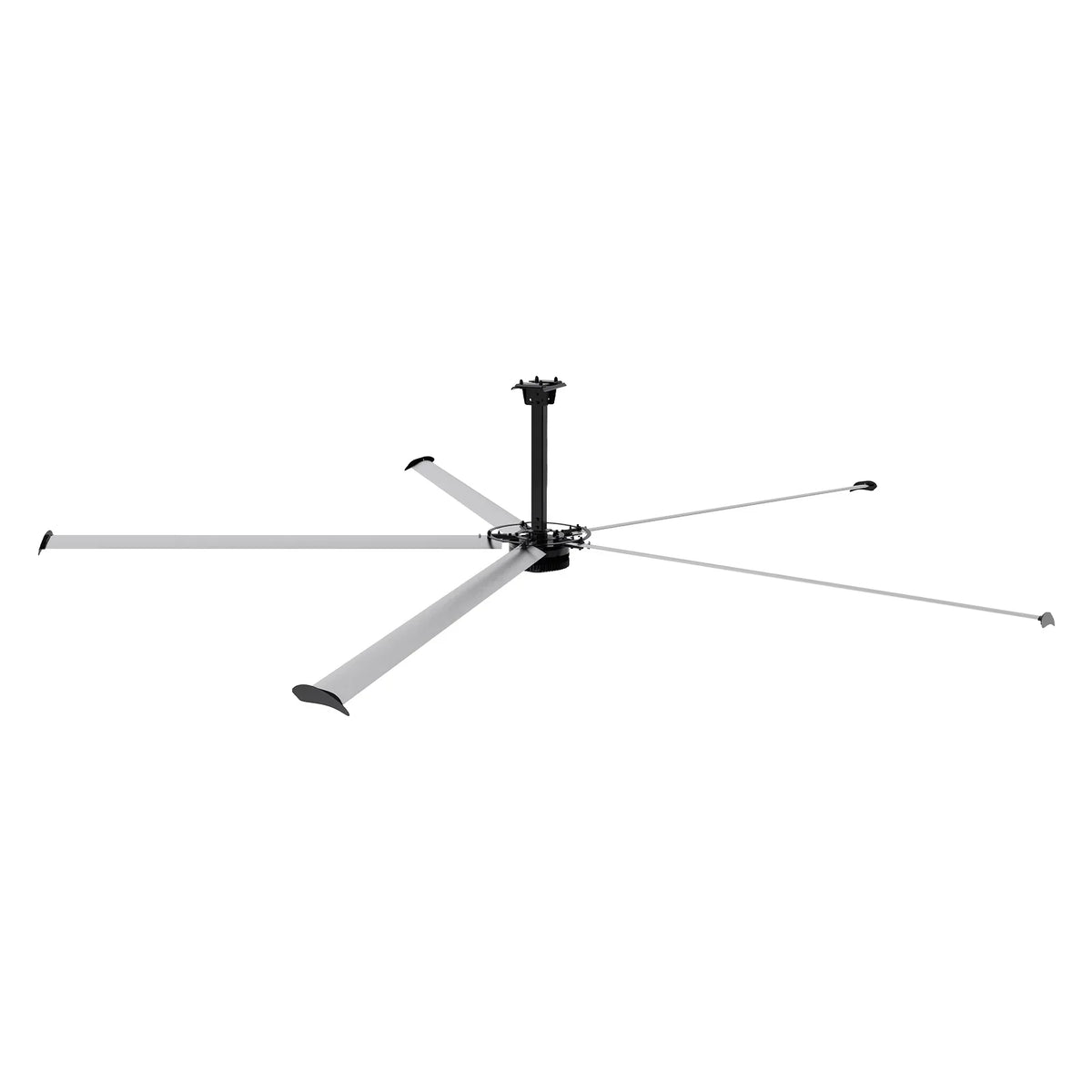 24FT HVLS Industrial Ceiling Fan 220V 1-Phase - Energy Efficient Large Area Air Circulation Fan for Warehouses & Factories, 24FT1PH