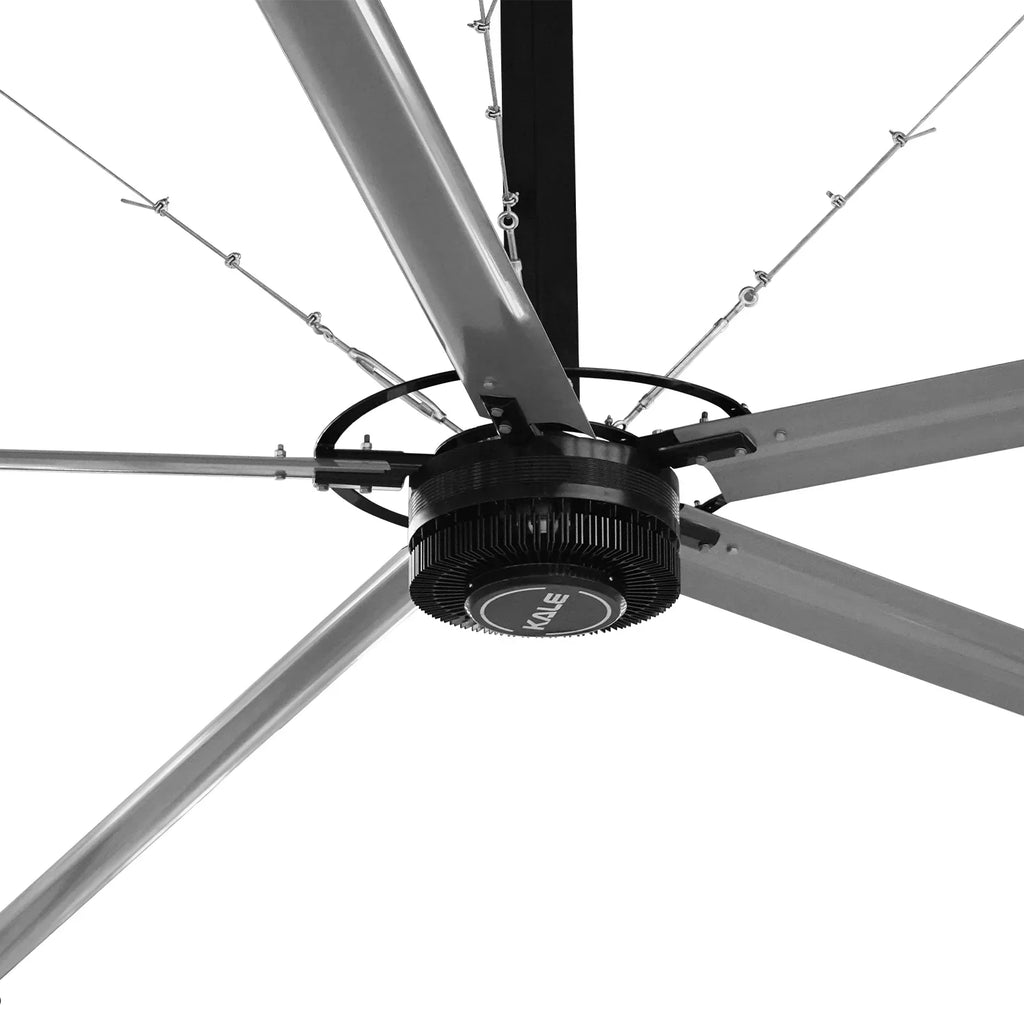 24FT HVLS Industrial Ceiling Fan 220V 1-Phase - Energy Efficient Large Area Air Circulation Fan for Warehouses & Factories, 24FT1PH