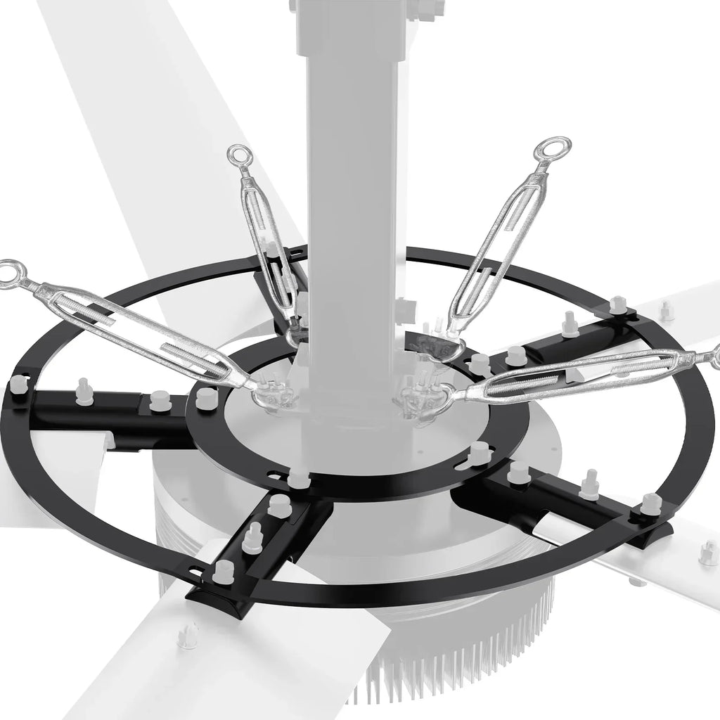 24FT HVLS Industrial Ceiling Fan 220V 1-Phase - Energy Efficient Large Area Air Circulation Fan for Warehouses & Factories, 24FT1PH