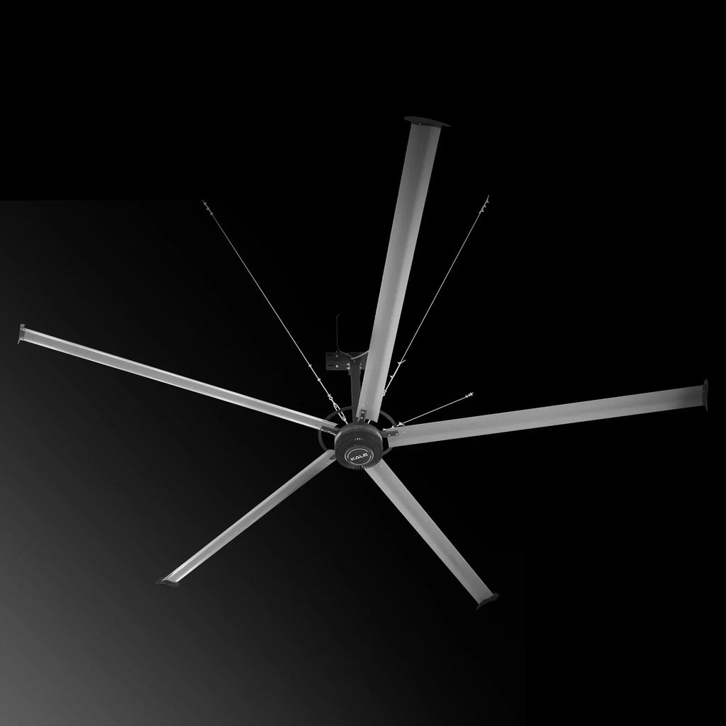 24FT HVLS Industrial Ceiling Fan 220V 1-Phase - Energy Efficient Large Area Air Circulation Fan for Warehouses & Factories, 24FT1PH