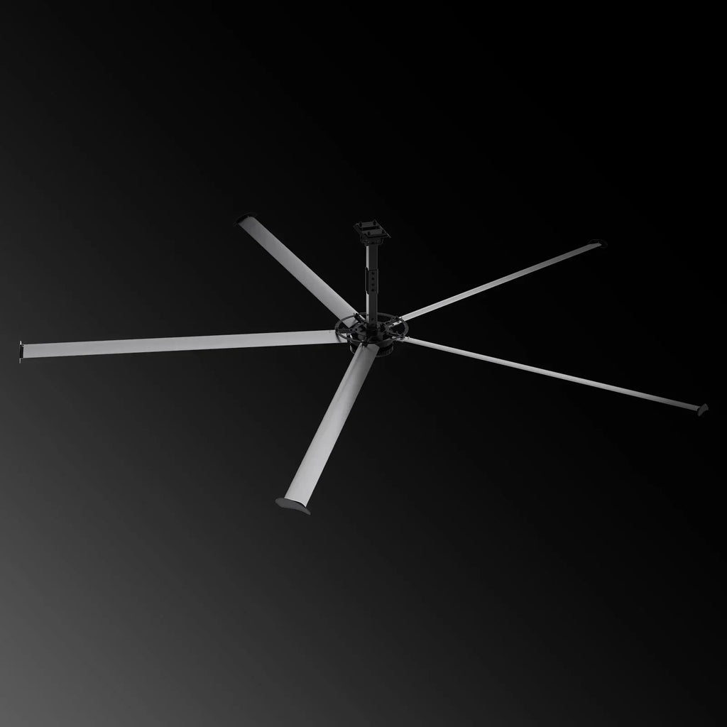 24FT HVLS Industrial Ceiling Fan 220V 1-Phase - Energy Efficient Large Area Air Circulation Fan for Warehouses & Factories, 24FT1PH