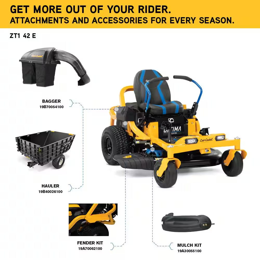 Ultima ZT1 42 In. 56-Volt MAX 60 Ah Battery Lithium-Ion Electric Drive Zero Turn Mower